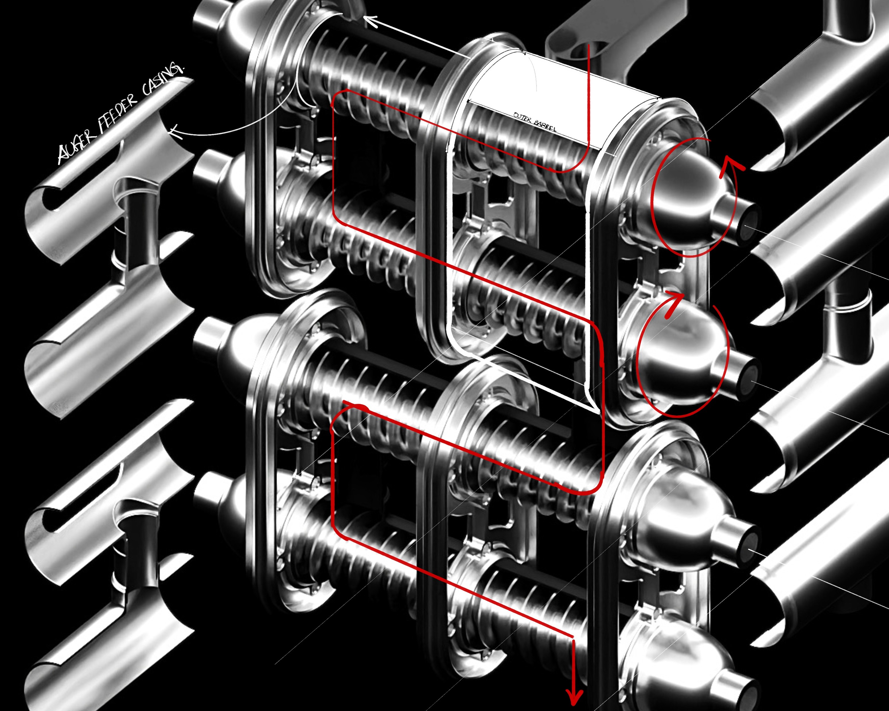 Spiral Feeder layout