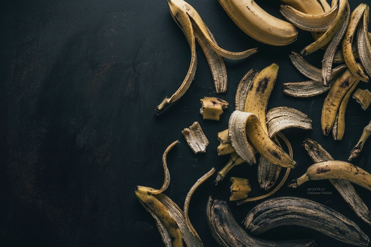 Discarded banana peels